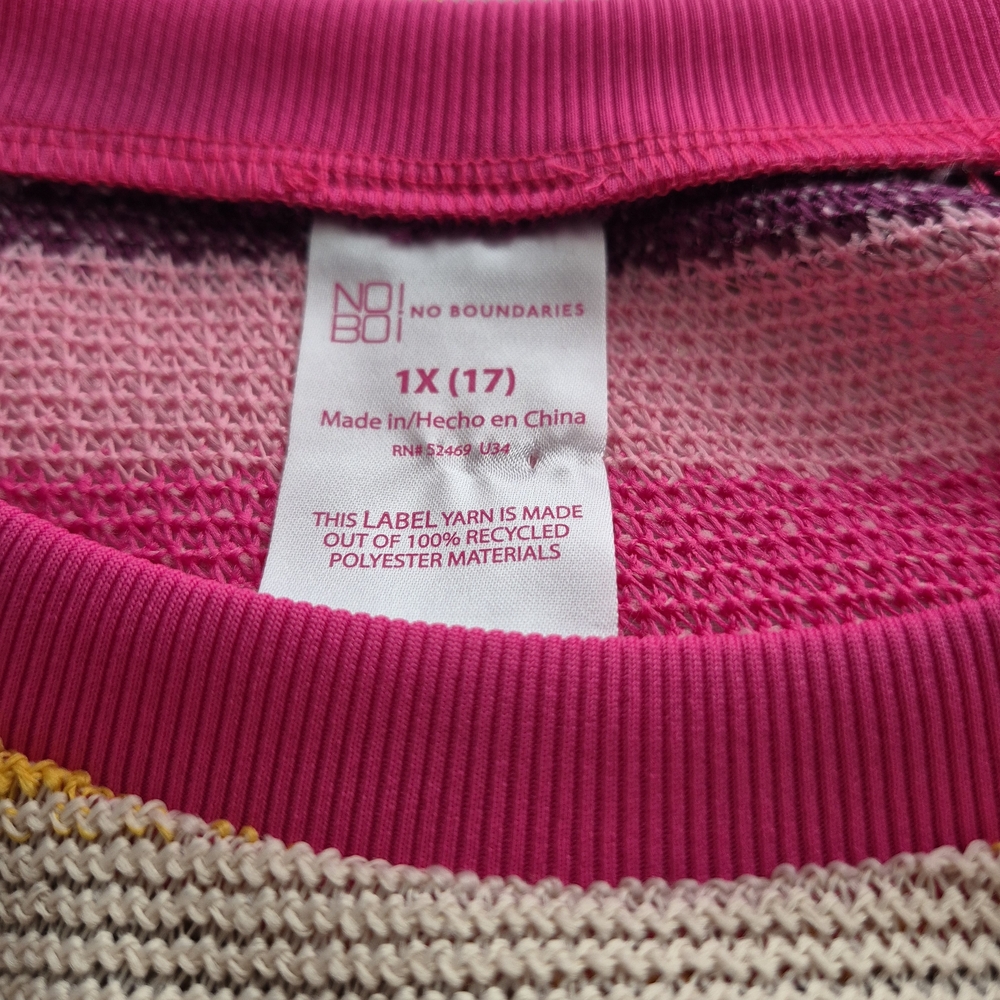 No Boundaries Pink and Multicolor Sweater